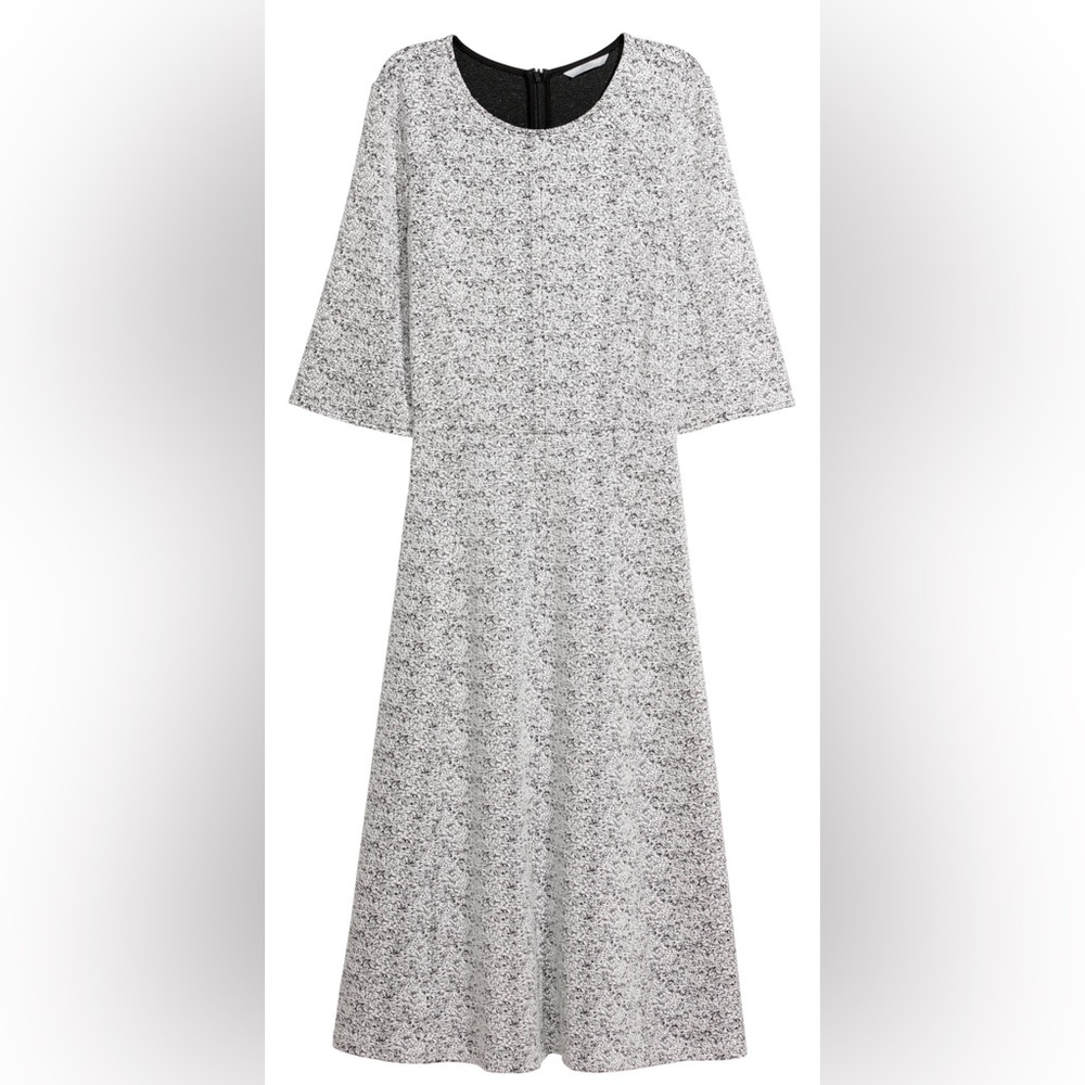 H&M Dress Size XL Multicolor (Gray/White/Black) 3/4 Sleeve